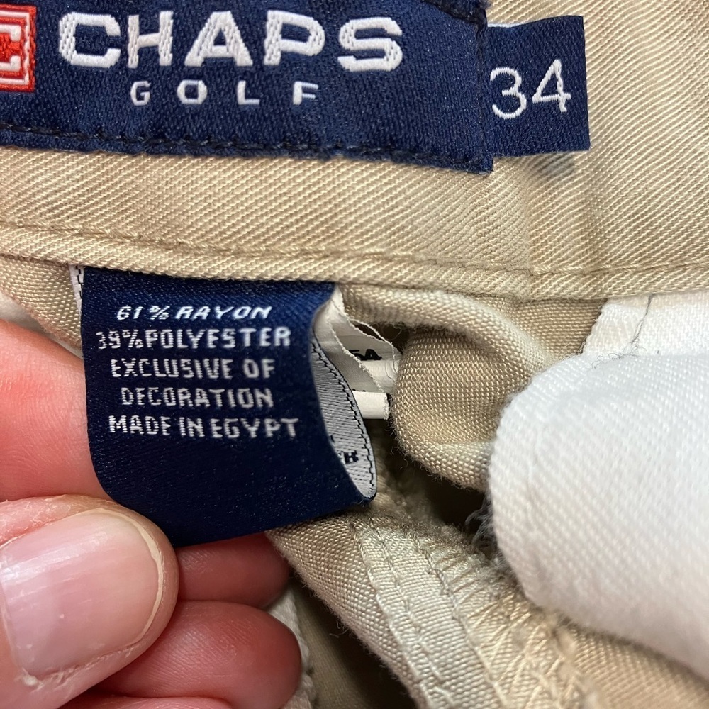 Chaps Tan Flat Front Shorts Casual Style - Picture 3 of 6